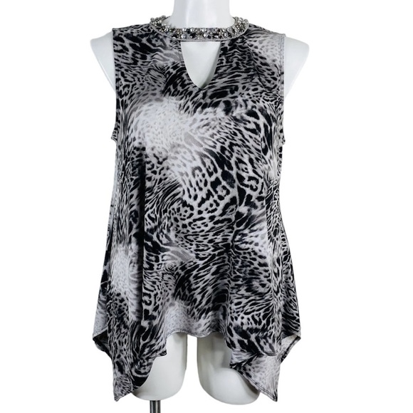 3/$25 🙌🏼 Jennifer Lopez Animal Print Jewel Tank S - Picture 6 of 6